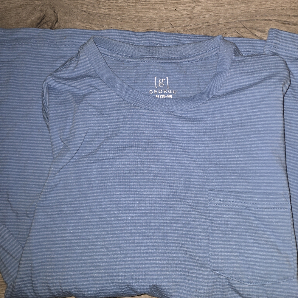 George Men's Blue Striped Shirt